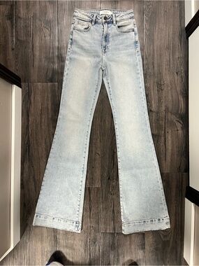 High-Rise Light Wash Flare Jeans